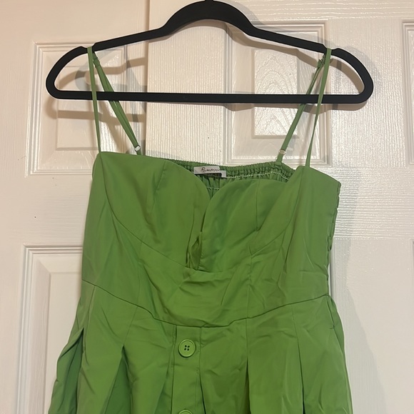 Pleated Button Front A Line Midi Dress - Picture 4 of 10